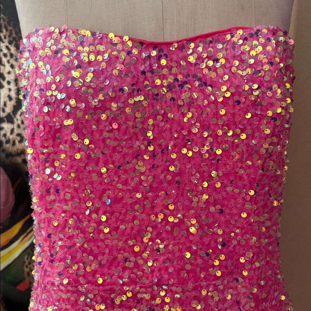 Pink Sequin Maxi Gown - Picture 2 of 7